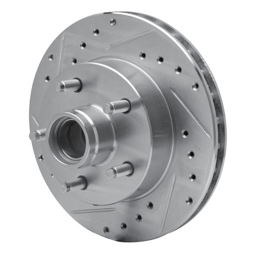 DFC Rotors-Drilled and Slotted-Silver with Heavy Duty Brake Pads for 1995-1997 Ford/Mazda (Ranger, B2300, B3000, B4000) 7202-99118