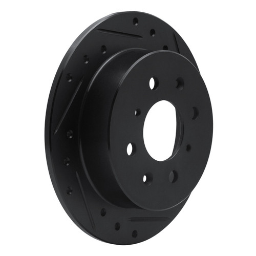 DFC Rotors-Drilled and Slotted-Black with 5000 Advanced Brake Pads for 1988-2001 Acura/Honda (Integra, Accord, Civic, Civic del Sol)