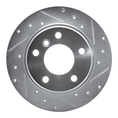 DFC Rotors-Drilled and Slotted-Silver with 5000 Advanced Brake Pads for 1991-1999 BMW (318i, 318is, 323i, 323is) 7502-31240
