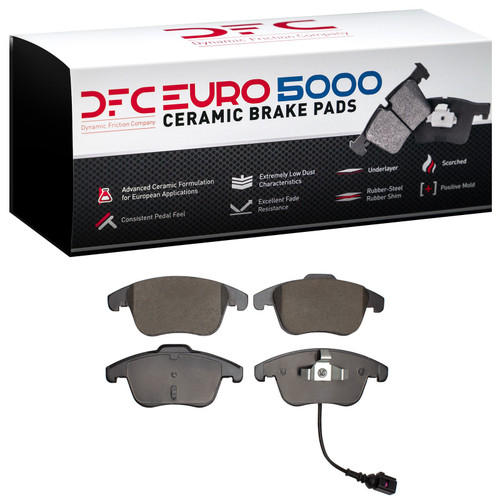DFC Rotors with 5000 Euro Ceramic Brake Pads for 2009-2020 Audi/Volkswagen (Q3, Q3 Quattro, Passat, Tiguan) 6602-74225