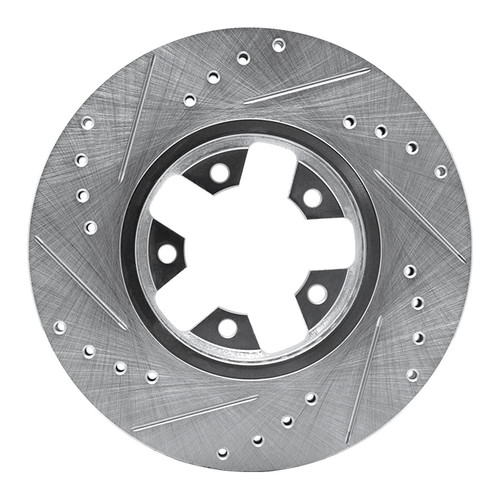 DFC Rotors-Drilled and Slotted-Silver with 5000 Advanced Brake Pads for 1984-1989 Nissan (300ZX) 7502-67193