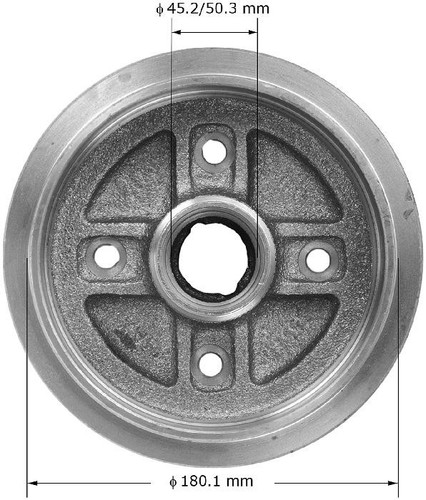 Brake Drum for 1982-1984 Nissan (Pulsar, Pulsar NX, Sentra) PDR0460 - back view