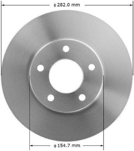 Disc Brake Rotor for 1991-1996 Chrysler/Dodge/Plymouth (Town &amp; Country, Caravan, Grand Caravan, Grand Voyager) PRT1576 - front view