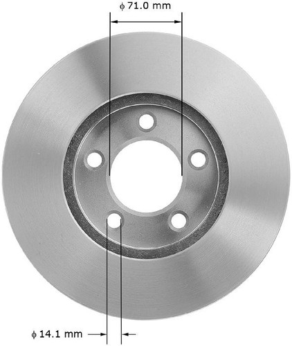 Disc Brake Rotor for 1991-2000 Ford/Lincoln/Mercury (Taurus, Thunderbird, Continental, Cougar) PRT1903 - back view