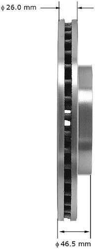 Disc Brake Rotor for 1991-2000 Ford/Lincoln/Mercury (Taurus, Thunderbird, Continental, Cougar) PRT1903 - side view