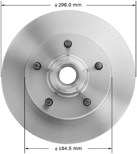 Rotor and Hub Assem for 1990-2001 Ford (E-150 Econoline, F-150) PRT1907 - front view