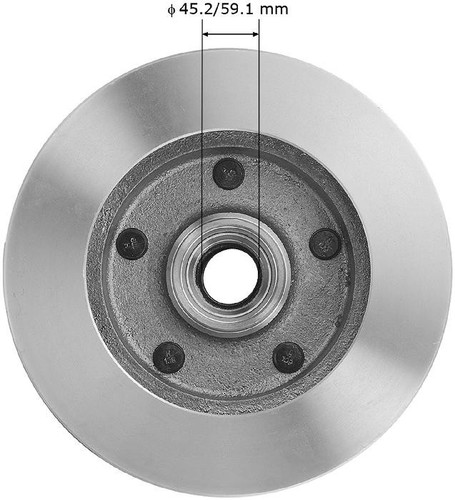 Rotor and Hub Assem for 1990-2001 Ford (E-150 Econoline, F-150) PRT1907 - back view