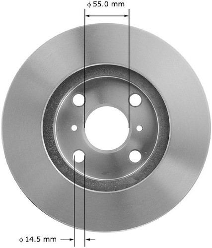 Disc Brake Rotor for 1993-2002 Chevrolet/Geo/Toyota (Prizm, Corolla) PRT1869 - back view