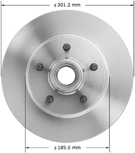 Rotor and Hub Assem for 1990-2002 Chevrolet/GMC (Astro, Safari) PRT1464 - front view
