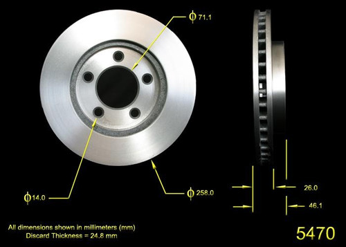 Disc Brake Rotor for 1991-1993 Ford/Lincoln/Mercury (Taurus, Continental, Sable) PRT1741 - front view