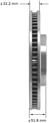 Disc Brake Rotor for 1997-2005 Buick/Cadillac/Chevrolet (LeSabre, Park Avenue, Riviera, DeVille) PRT5150 - side view