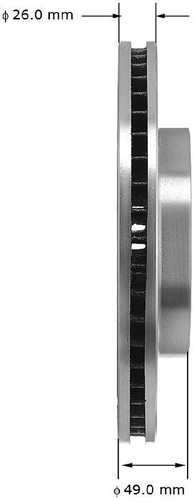 Disc Brake Rotor for 1997-2005 Chevrolet/Oldsmobile/Pontiac (Malibu, Alero, Cutlass, Grand Am) PRT5158 - side view