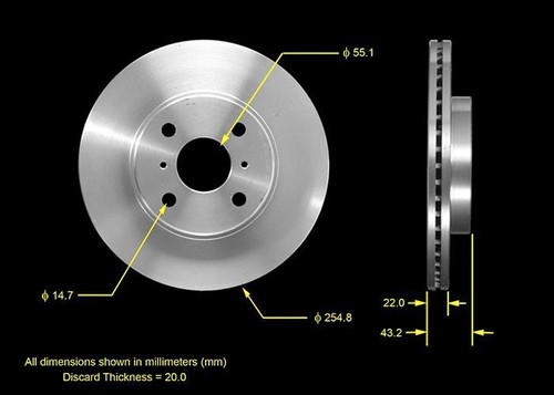 Disc Brake Rotor for 2004-2006 Scion (xA, xB) PRT5476 - front view