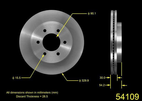 Disc Brake Rotor for 2004-2008 Ford/Lincoln (F-150, Mark LT) PRT5527 - front view
