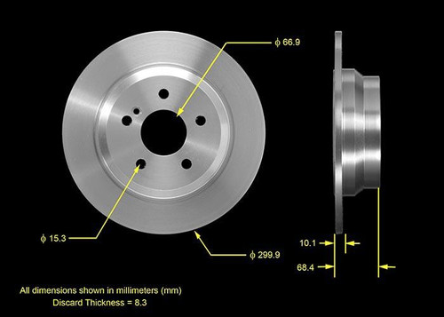 Disc Brake Rotor for 2003-2016 Mercedes-Benz (E320, E500, E350, E300) PRT5482 - front view