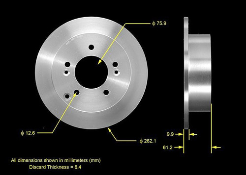 Disc Brake Rotor for 2001-2010 Hyundai/Kia (XG300, XG350, Sonata, Tucson) PRT5535 - front view