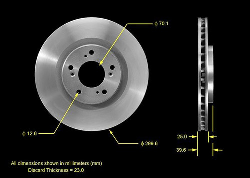 Disc Brake Rotor for 2000-2009 Honda (S2000) PRT5462 - front view
