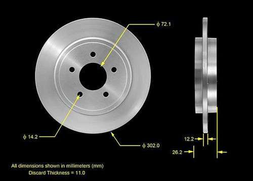 Disc Brake Rotor for 2005-2010 Ford/Mazda/Mercury (Escape, Tribute, Mariner) PRT5566 - front view
