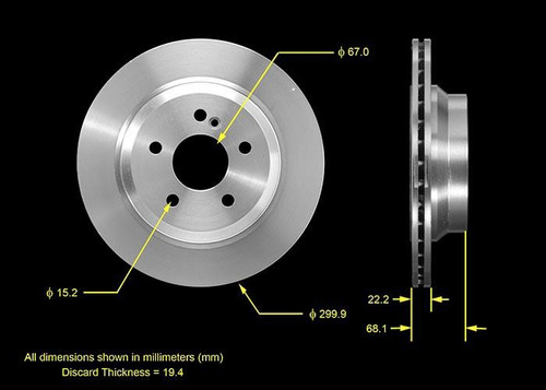 Disc Brake Rotor for 2003-2017 Mercedes-Benz (E320, E500, CLS500, E350) PRT5543 - front view