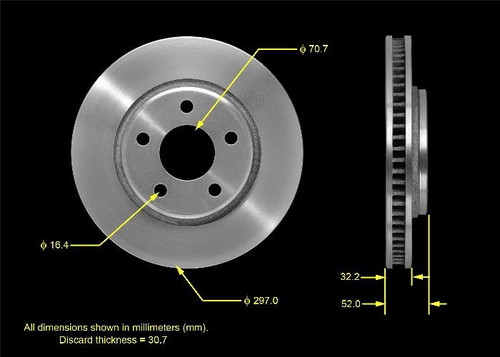 Disc Brake Rotor for 2004-2009 Pontiac/Buick (Grand Prix, LaCrosse) PRT5518 - front view