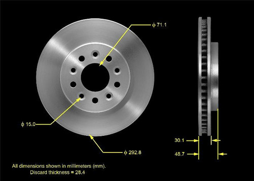 Disc Brake Rotor for 2004-2007 Ford/Mercury (Freestar, Monterey) PRT5473 - front view