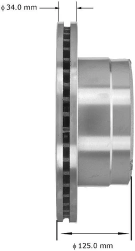 Disc Brake Rotor for 2005-2012 Ford (F-350 Super Duty, F-450 Super Duty, F-550 Super Duty) PRT5630 - side view