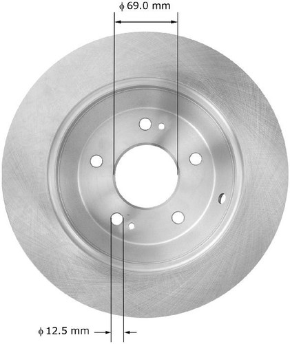 Disc Brake Rotor for 2010-2021 Hyundai/Kia (Santa Fe, Sorento, Sedona, Santa Fe Sport) PRT6037 - back view