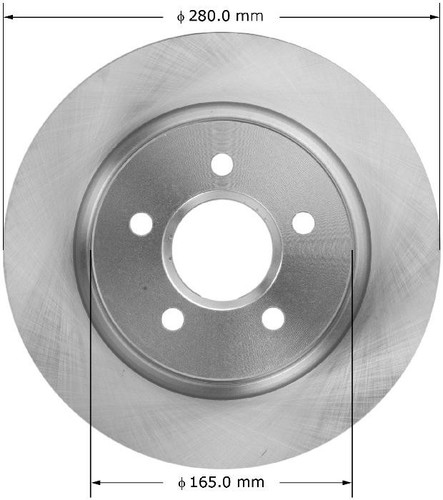 Disc Brake Rotor for 2004-2013 Volvo (S40, V50, C70, C30) PRT5884 - front view