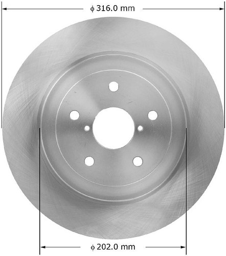 Disc Brake Rotor for 2005-2007 Subaru (Impreza) PRT5754 - front view