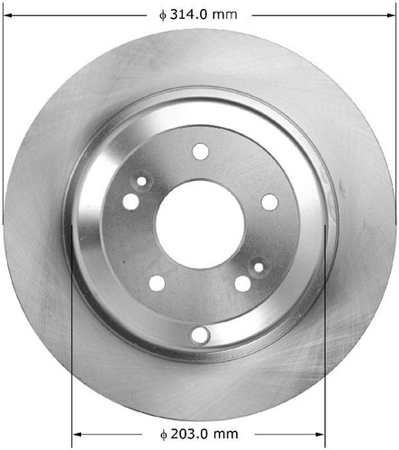 Disc Brake Rotor for 2010-2016 Hyundai (Genesis Coupe) PRT6018 - front view