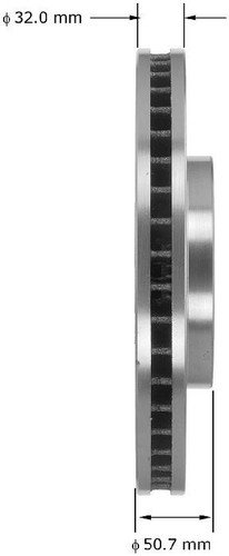 Disc Brake Rotor for 2001-2010 Lexus (GS300, GS430, SC430) PRT6055 - side view
