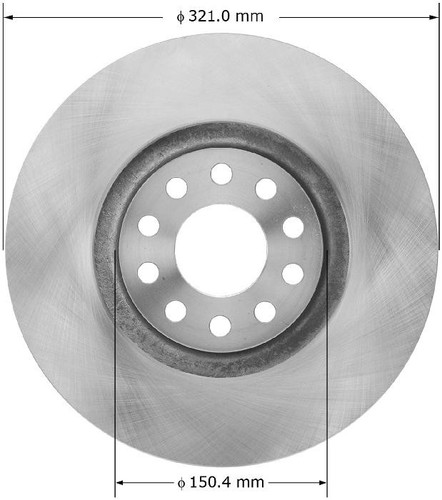 Disc Brake Rotor for 2002-2005 Volkswagen (Passat) PRT5923 - front view