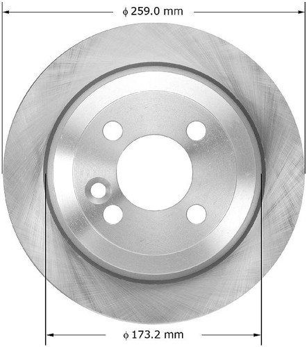 Disc Brake Rotor for 2006-2015 Mini (Cooper) PRT5964 - front view