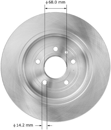Disc Brake Rotor for 2008-2019 Ford/Mercury/Lincoln (Taurus, Sable, Taurus X, Flex) PRT5898 - back view