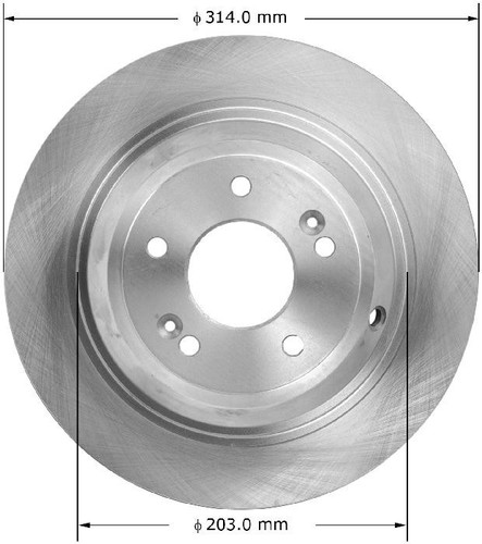 Disc Brake Rotor for 2009-2023 Hyundai/Kia/Genesis (Genesis, K900, G80, Stinger) PRT6126 - front view