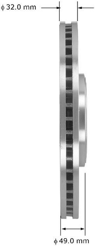 Disc Brake Rotor for 2005-2019 Jaguar (S-Type, XJR, Super V8, XKR) PRT6026 - side view