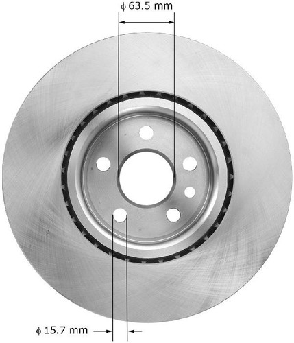 Disc Brake Rotor for 2007-2018 Volvo (S80, XC70, V70, S60) PRT6005 - back view