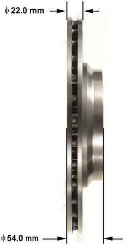 Disc Brake Rotor for 2012-2015 Mercedes-Benz (ML350, ML550, ML250) PRT6191 - side view