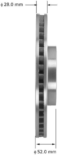 Disc Brake Rotor for 2007-2018 Volvo/Land Rover (S80, LR2, XC70, V70) PRT6007 - side view