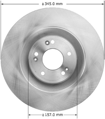 Disc Brake Rotor for 2011-2017 Hyundai/Kia/Genesis (Equus, Genesis, K900, G80) PRT6095 - front view