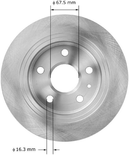 Disc Brake Rotor for 2010-2016 Buick/Saab/Chevrolet (Regal, 9-5, LaCrosse, Malibu) PRT6034 - back view