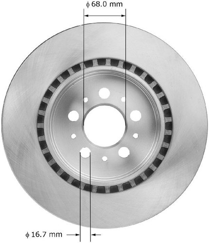Disc Brake Rotor for 2004-2007 Volvo (S60, V70) PRT6008 - back view