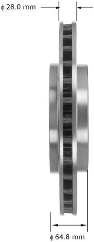 Disc Brake Rotor for 2004-2007 Volvo (S60, V70) PRT6008 - side view