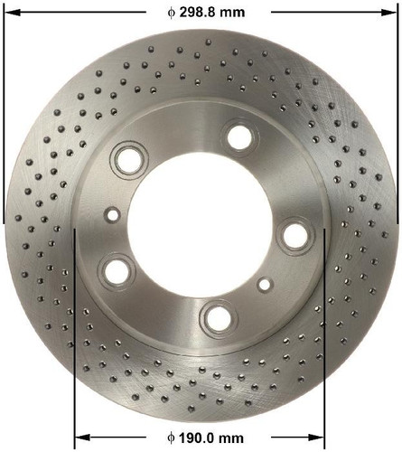 Disc Brake Rotor for 2005-2025 Porsche (Boxster, Cayman, 718 Boxster, 718 Cayman) PRT6163 - front view