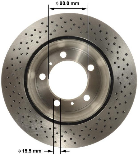 Disc Brake Rotor for 2005-2025 Porsche (Boxster, Cayman, 718 Boxster, 718 Cayman) PRT6163 - back view
