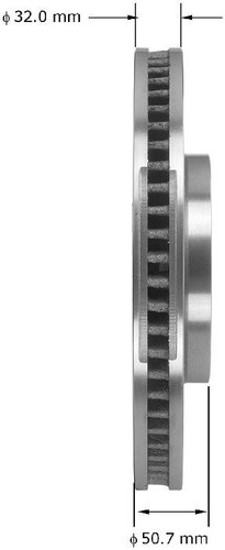 Disc Brake Rotor for 2006-2015 Lexus (GS300, IS250) PRT5981 - side view