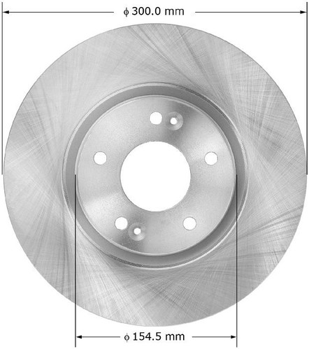 Disc Brake Rotor for 2010-2013 Hyundai/Kia (Santa Fe, Sorento) PRT6036 - front view