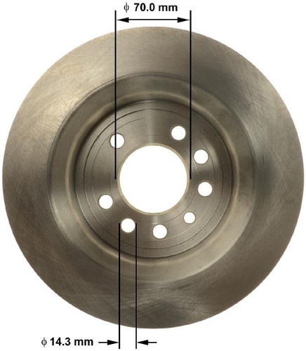 Disc Brake Rotor for 2008-2011 Saab (9-3, 9-3X) PRT6153 - back view
