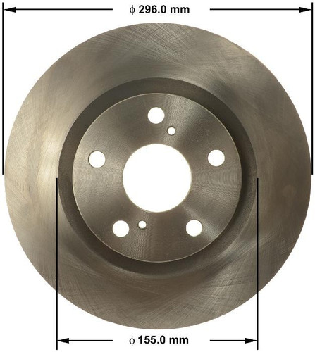 Disc Brake Rotor for 2006-2020 Toyota/Lexus/Pontiac (RAV4, Camry, ES350, Avalon) PRT6155 - front view
