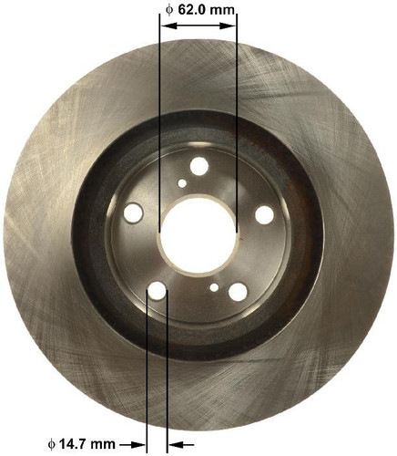 Disc Brake Rotor for 2006-2020 Toyota/Lexus/Pontiac (RAV4, Camry, ES350, Avalon) PRT6155 - back view